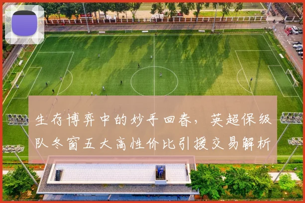 生存博弈中的妙手回春,英超保级队冬窗五大高性价比引援交易解析